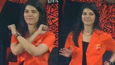 Kavya Maran led SRH's cheerleading in their win vs MI. Kavya Maran led SRH's cheerleading in their win vs MI.