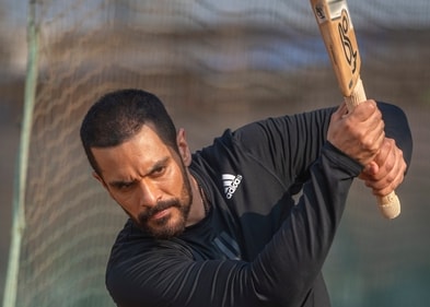 Actor Angad Bedi plays an aggressive shot during a special shoot with HT City. (Satish Bate/ HT) Actor Angad Bedi plays an aggressive shot during a special shoot with HT City. (Satish Bate/ HT)