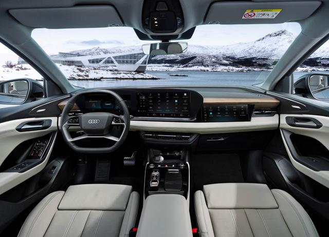 For the first time in an Audi, there’s a touchscreen for the front passenger too.