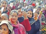 Political parties now recognise women's power as voters. (PTI PHOTO.) Political parties now recognise women's power as voters. (PTI PHOTO.)