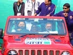 Rahul Gandhi with RJD leader Tejashwi Yadav during the Bihar yatra. Rahul Gandhi with RJD leader Tejashwi Yadav during the Bihar yatra.