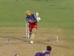 Virat Kohli hits the six off Mitchell Starc during match against KKR in IPL 2024 Virat Kohli hits the six off Mitchell Starc during match against KKR in IPL 2024