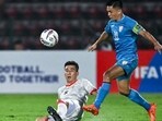 Sunil Chhetri fights for the ball with Afghanistan's Rahmat Akbari during the 2026 FIFA World Cup qualifiers
Sunil Chhetri fights for the ball with Afghanistan's Rahmat Akbari during the 2026 FIFA World Cup qualifiers