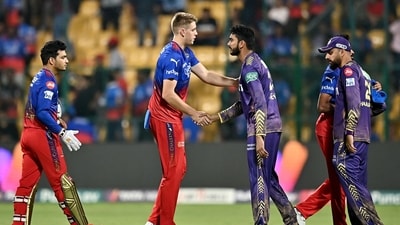 A ruthless fifty by Venkatesh Iyer worked as the catalyst for Kolkata Knight Riders' smooth seven-wicket victory over Royal Challengers Bengaluru in their IPL match here on Friday. (AFP) A ruthless fifty by Venkatesh Iyer worked as the catalyst for Kolkata Knight Riders' smooth seven-wicket victory over Royal Challengers Bengaluru in their IPL match here on Friday. (AFP)