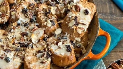 Capirotada (Mexico): A unique Mexican Easter dessert, Capirotada is a bread pudding made with ingredients like bread, cheese, nuts, and dried fruits, soaked in a syrup flavoured with cinnamon and cloves. It symbolizes the suffering of Christ on the cross. (Pinterest) Capirotada (Mexico): A unique Mexican Easter dessert, Capirotada is a bread pudding made with ingredients like bread, cheese, nuts, and dried fruits, soaked in a syrup flavoured with cinnamon and cloves. It symbolizes the suffering of Christ on the cross. (Pinterest)