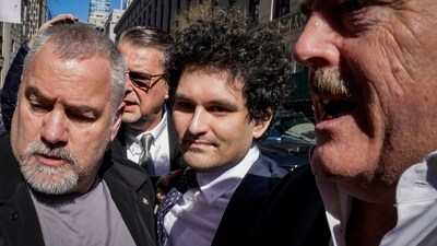 FTX's former CEO and founder Sam Bankman-Fried arrives at the US federal courthouse in New York City. He was sentenced to 25 years in jail following his conviction in one of the biggest financial fraud cases in history. (AFP) FTX's former CEO and founder Sam Bankman-Fried arrives at the US federal courthouse in New York City. He was sentenced to 25 years in jail following his conviction in one of the biggest financial fraud cases in history. (AFP)
