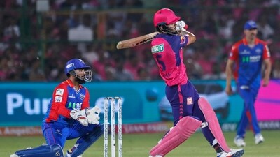 Rajasthan Royals' Riyan Parag plays a shot. (AP) Rajasthan Royals' Riyan Parag plays a shot. (AP)