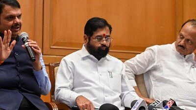 Maharashtra chief minister Eknath Shinde flanked by deputy CMs Devendra Fadnavis and Ajit Pawar in Mumbai earlier this month. (HT Photo) Maharashtra chief minister Eknath Shinde flanked by deputy CMs Devendra Fadnavis and Ajit Pawar in Mumbai earlier this month. (HT Photo)