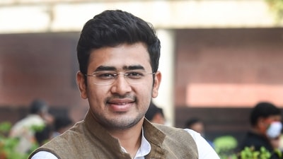 BJP MP Tejasvi Surya. (PTI Photo)