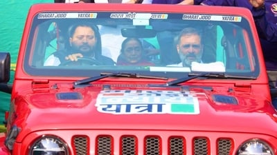 Rahul Gandhi with RJD leader Tejashwi Yadav during the Bihar yatra. (X/Tejashwi Yadav ) Rahul Gandhi with RJD leader Tejashwi Yadav during the Bihar yatra. (X/Tejashwi Yadav )