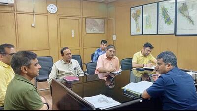 The instructions related to advertisements were issued to the concerned officials during a meeting with MCMC members that was presided over by DM (Gautam Budh Nagar) Manish Kumar Verma. (HT Photo)