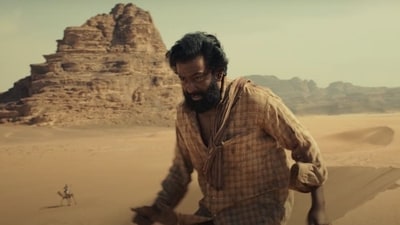 Prithviraj Sukumaran in a still from Aadujeevitham - The Goat Life Prithviraj Sukumaran in a still from Aadujeevitham - The Goat Life