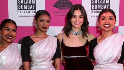 Alia seen with talented dancers who enthralled the guests during the gala. Alia seen with talented dancers who enthralled the guests during the gala.