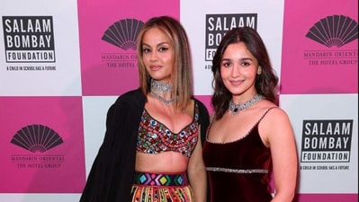 ‘Mrs Vaccine’ Natasha Poonawalla with Alia Bhatt at the event. ‘Mrs Vaccine’ Natasha Poonawalla with Alia Bhatt at the event.