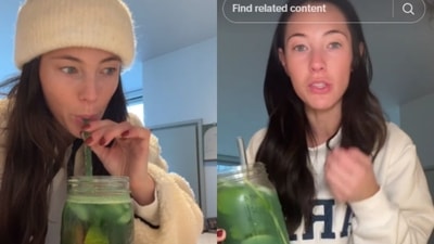 Kelly Grace Mae popularised the Sexy Water trend on TikTok after seeking inspiration from The Skinny Confidential podcast. Kelly Grace Mae popularised the Sexy Water trend on TikTok after seeking inspiration from The Skinny Confidential podcast.