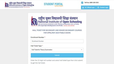 NIOS Class 10, 12 Hall Ticket 2024 for April-May exams out, download link here NIOS Class 10, 12 Hall Ticket 2024 for April-May exams out, download link here