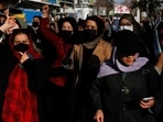 Afghan women chant slogans in protest against the Taliban Afghan women chant slogans in protest against the Taliban