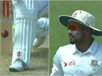 Bangladesh take a DRS despite the ball clearly hitting the middle of Kusal Mendis' bat Bangladesh take a DRS despite the ball clearly hitting the middle of Kusal Mendis' bat
