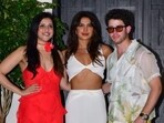 Priyanka Chopra and Nick Jonas attend her cousin Mannara Chopra's birthday bash. Priyanka Chopra and Nick Jonas attend her cousin Mannara Chopra's birthday bash.