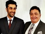 Ranbir Kapoor with father Rishi Kapoor at a film event.