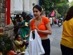 Sara Ali Khan visited a temple and distributed sweet packets to the needy. Sara Ali Khan visited a temple and distributed sweet packets to the needy.