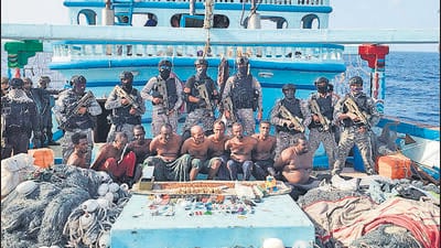 Navy rescues Pakistani crew from hijacked vessel, 9 pirates being brought to city for legal action Navy rescues Pakistani crew from hijacked vessel, 9 pirates being brought to city for legal action