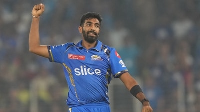 Mumbai Indians' Jasprit Bumrah celebrates (PTI)