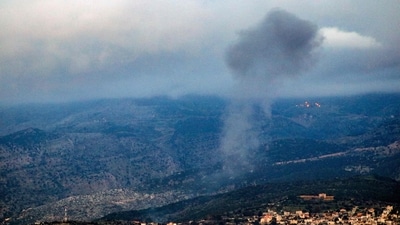 Smoke billows following an Israeli air strike on the outskirts of the village of el-Habbariyeh in the southern Lebanese Hasbaya district on the border with Israel (AFP) Smoke billows following an Israeli air strike on the outskirts of the village of el-Habbariyeh in the southern Lebanese Hasbaya district on the border with Israel (AFP)