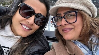 Namrata also seemed to have a ball, spending quality time with her sister and the family in snow-capped mountains. (Instagram) Namrata also seemed to have a ball, spending quality time with her sister and the family in snow-capped mountains. (Instagram)