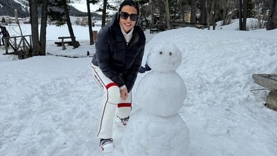 She also built a snowman, sharing a picture of the end result in the bunch of Instagram posts she shared. (Instagram) She also built a snowman, sharing a picture of the end result in the bunch of Instagram posts she shared. (Instagram)