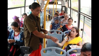 PMPML bus passengers have been experiencing problems with the Unified Payments Interface (UPI) related to the transport body which has made it a tough ordeal for many of them to pay for their tickets by making UPI payments while inside the bus. (HT PHOTO) PMPML bus passengers have been experiencing problems with the Unified Payments Interface (UPI) related to the transport body which has made it a tough ordeal for many of them to pay for their tickets by making UPI payments while inside the bus. (HT PHOTO)