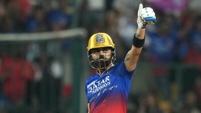 Royal Challengers Bengaluru's Virat Kohli celebrates his half century during the Indian Premier League (IPL) 2024 T20 cricket match between Royal Challengers Bengaluru and Kolkata Knight Riders (PTI) Royal Challengers Bengaluru's Virat Kohli celebrates his half century during the Indian Premier League (IPL) 2024 T20 cricket match between Royal Challengers Bengaluru and Kolkata Knight Riders (PTI)