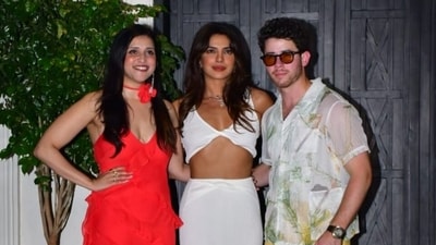 Priyanka Chopra and Nick Jonas attend her cousin Mannara Chopra's birthday bash. (HT Photo/Varinder Chawla) Priyanka Chopra and Nick Jonas attend her cousin Mannara Chopra's birthday bash. (HT Photo/Varinder Chawla)
