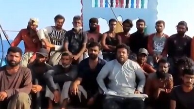The Indian Navy on Friday successfully rescued an Iranian fishing vessel that had been hijacked, with a crew of 23 Pakistanis. (Yogesh Naik/Hindustan Times) The Indian Navy on Friday successfully rescued an Iranian fishing vessel that had been hijacked, with a crew of 23 Pakistanis. (Yogesh Naik/Hindustan Times)