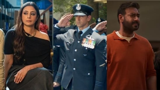 (L-R) Stills from Crew, Fighter and Shaitaan.