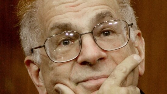 FILE - Psychology professor Daniel Kahneman poses, Oct. 9, 2002, at Princeton University in Princeton, N.J. Kahneman, a psychologist who won a Nobel Prize in economics for his insights into how ingrained neurological biases influence decision making, died Wednesday, March 27, 2024, at the age of 90. (AP Photo/Daniel Hulshizer, File) (AP)