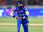 Mumbai Indians' captain Hardik Pandya reacts during the Indian Premier League (IPL) Twenty20 cricket match between Sunrisers Hyderabad and Mumbai Indians Mumbai Indians' captain Hardik Pandya reacts during the Indian Premier League (IPL) Twenty20 cricket match between Sunrisers Hyderabad and Mumbai Indians