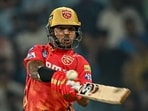 Punjab Kings' captain Shikhar Dhawan plays a shot. Punjab Kings' captain Shikhar Dhawan plays a shot.