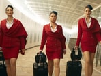 Kareena Kapoor, Tabu, Kriti Sanon in a still from Crew.