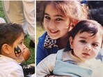Taimur, Jeh, and young Sara with Ibrahim in her arms. Taimur, Jeh, and young Sara with Ibrahim in her arms.