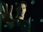 Keanu Reeves in a still from The Matrix.