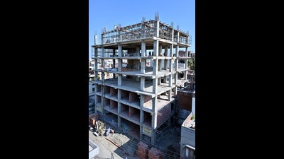 A new serai being constructed by SGPC near the Golden Temple complex. (HT) A new serai being constructed by SGPC near the Golden Temple complex. (HT)