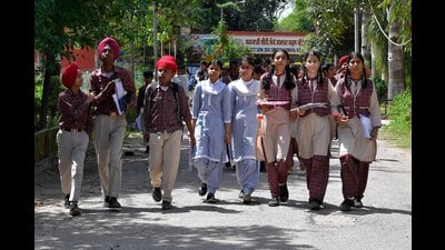A total of 4093 students appeared for PSTSE and another 4645 students appeared for the common NMMS and PSTSE examination in 30 centres in the district. (Manish/HT) A total of 4093 students appeared for PSTSE and another 4645 students appeared for the common NMMS and PSTSE examination in 30 centres in the district. (Manish/HT)