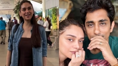 Aditi Rao Hydari and Siddharth recently got engaged at a temple in Telangana (Snehkumar Zala/Instagram) Aditi Rao Hydari and Siddharth recently got engaged at a temple in Telangana (Snehkumar Zala/Instagram)