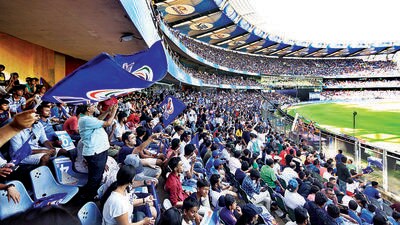 Crowd during match thirty seven of the Vivo Indian Premier League 2018 (IPL 2018) between the Mumbai Indians and the Kolkata Knight Riders held at the Wankhede Stadium in Mumbai on the 6th May 2018. Photo by: Sandeep Shetty /SPORTZPICS for BCCI Crowd during match thirty seven of the Vivo Indian Premier League 2018 (IPL 2018) between the Mumbai Indians and the Kolkata Knight Riders held at the Wankhede Stadium in Mumbai on the 6th May 2018. Photo by: Sandeep Shetty /SPORTZPICS for BCCI