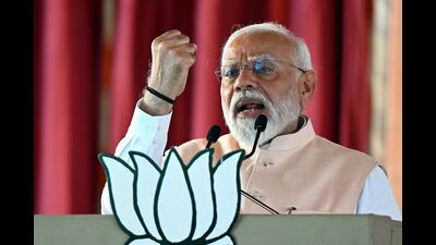 Narendra Modi, India's prime minister, speaks during a Bhartiya Janata Party (BJP) rally in Meerut, Uttar Pradesh, India, on Sunday, March 31, 2024 (Bloomberg) Narendra Modi, India's prime minister, speaks during a Bhartiya Janata Party (BJP) rally in Meerut, Uttar Pradesh, India, on Sunday, March 31, 2024 (Bloomberg)