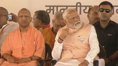PM Narendra Modi and UP CM Yogi Adityanath at a rally in Meerut on March 31. (HT photo) PM Narendra Modi and UP CM Yogi Adityanath at a rally in Meerut on March 31. (HT photo)