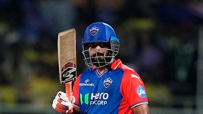 Pant then let lose and scored his first half-century of the season. He was dismissed by Pathirana on 51 off 32 balls and DC eventually ended their 20 overs with a score of 191/5. (PTI) Pant then let lose and scored his first half-century of the season. He was dismissed by Pathirana on 51 off 32 balls and DC eventually ended their 20 overs with a score of 191/5. (PTI)