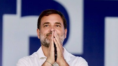 Congress party leader Rahul Gandhi during the INDIA bloc rally at Ramlila Maidan in New Delhi on Sunday. (ANI) Congress party leader Rahul Gandhi during the INDIA bloc rally at Ramlila Maidan in New Delhi on Sunday. (ANI)