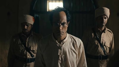 Randeep Hooda in a still from Swatantra Veer Savarkar. Randeep Hooda in a still from Swatantra Veer Savarkar.